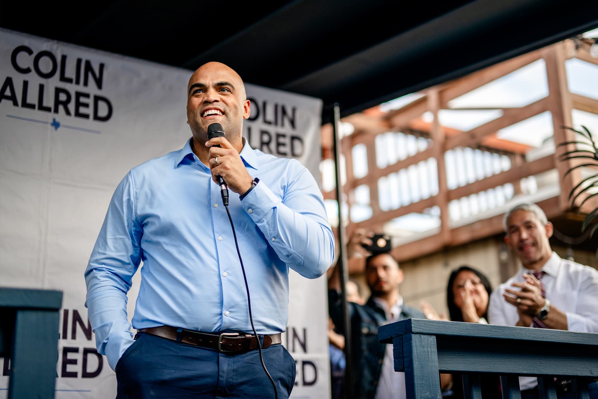 Former U.S. Rep. Colin Allred (D-Texas) announces his candidacy for the U.S. Senate in Dallas on July 1, 2025. (Tasos Katopodis via Getty Images)