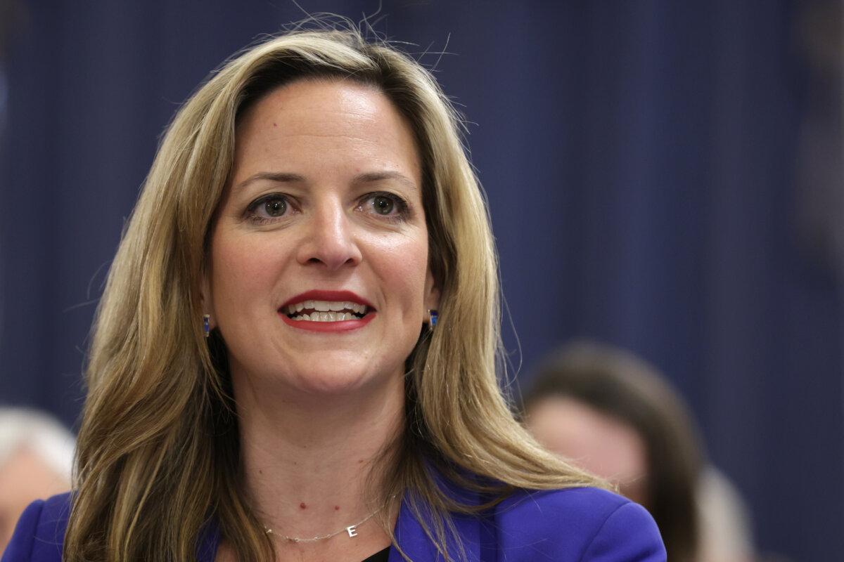 Michigan Secretary of State Jocelyn Benson testifies during a hearing before the Senate Rules and Administration Committee at Russell Senate Office Building on Capitol Hill in Washington on March 12, 2024. (Alex Wong/Getty Images)