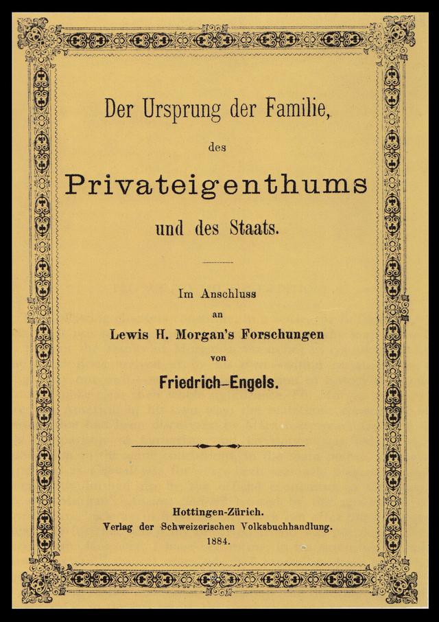 Cover of the first edition of Engels's "The Origin of the Family, Private Property and the State," first published in 1884 (Public Domain)