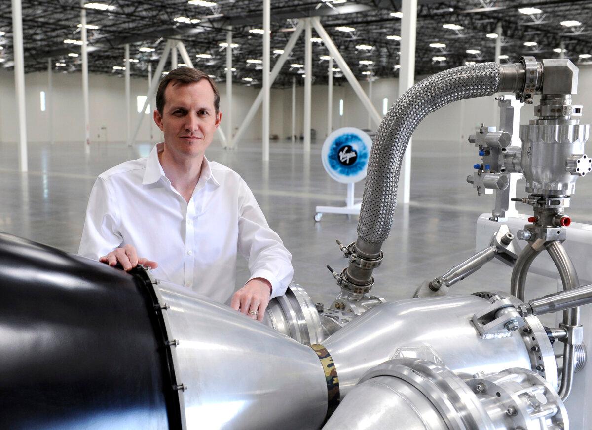 George Whitesides, CEO of Virgin Galactic, stands inside Virgin Galactic's new LauncherOne facility in Long Beach, Calif., on March 6, 2015. (Bob Riha, Jr./Virgin Galactic via Getty Images)