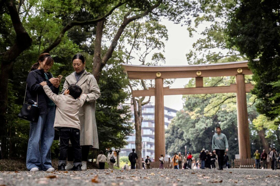 People visit the Meiji shrine in Tokyo on Nov. 14, 2024. (Yuichi Yamazaki/AFP via Getty Images)