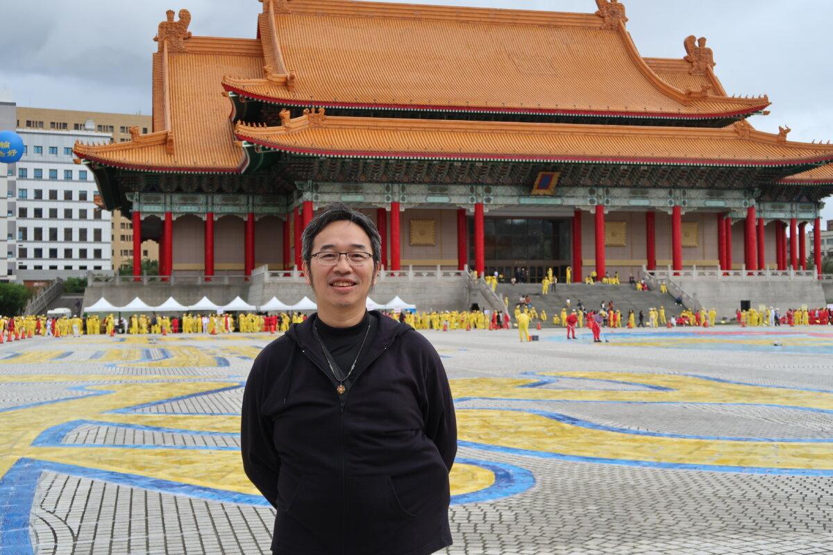 Hsiao Yeh-wei, Taiwanese semiconductor manufacturing engineer, at Liberty Square in Taipei, Taiwan, on Nov. 17, 2024. (Frank Fang/The Epoch Times)