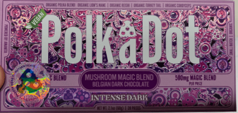 California health officials warned the public that three flavors of PolkaDot Mushroom Magic Blend chocolate bars contain psychoactive drugs. (California Department of Public Health)