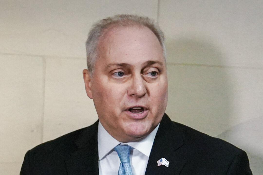 (Left) Rep. Steve Scalise (R-La.) speaks with reporters after being nominated as House Speaker in Washington on Oct. 11, 2023. (Middle) Rep. Jim Jordan (R-Ohio) speaks to the press in Washington on Nov. 7, 2023. (Right) Rep. Tom Emmer (R-Minn.) arrives at Congress on Jan. 3, 2019. (Madalina Vasiliu, Samira Bouaou/The Epoch Times)