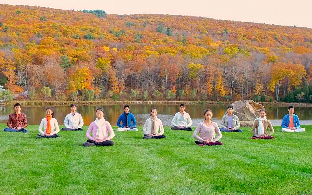 Students practice meditation on the campus of Fei Tian college in Deerpark, New York. (Courtesy of Shen Yun Performing Arts)