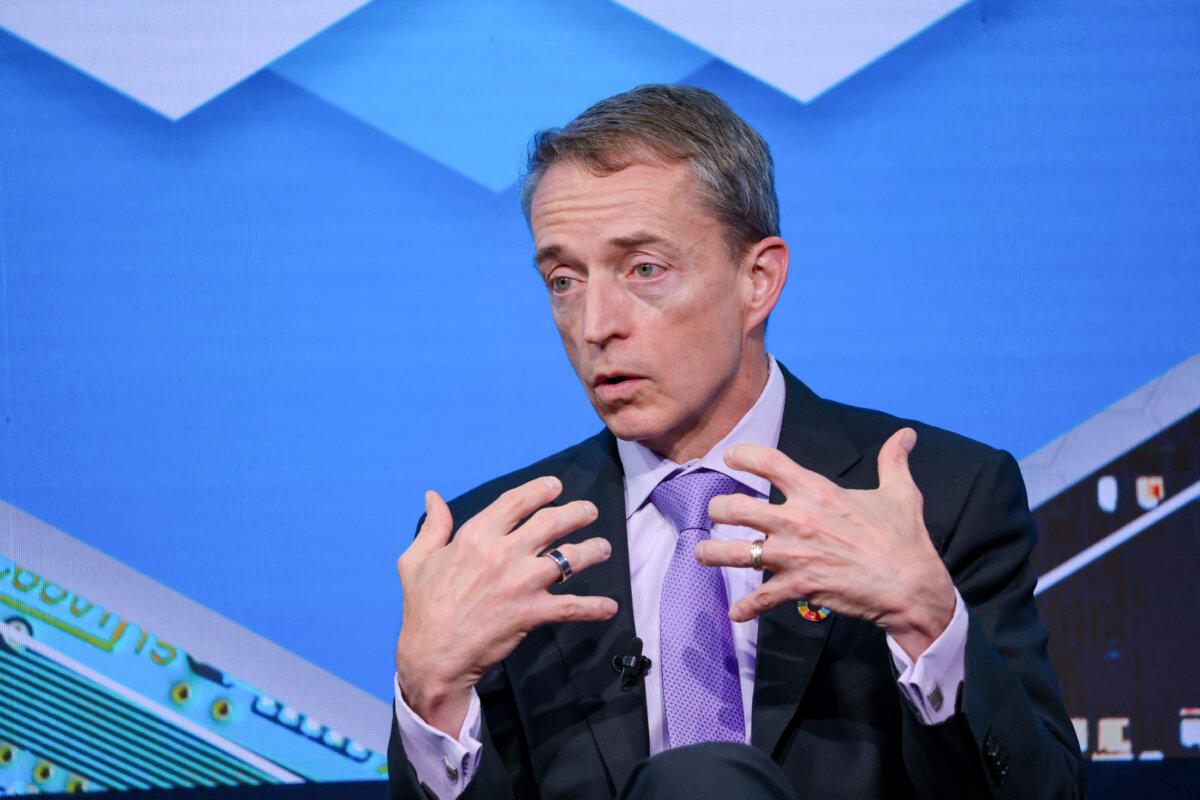 Pat Gelsinger, as chief executive officer of Intel Corp., speaks during a panel session of the World Economic Forum in Davos, Switzerland, on May 25, 2022. (Hollie Adams/Bloomberg via Getty Images)