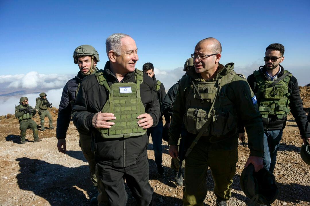 Israel's Prime Minister Benjamin Netanyahu visits Israeli forces in a buffer zone inside Syria on Dec. 17, 2024. (Israel Government Press Office via AP)