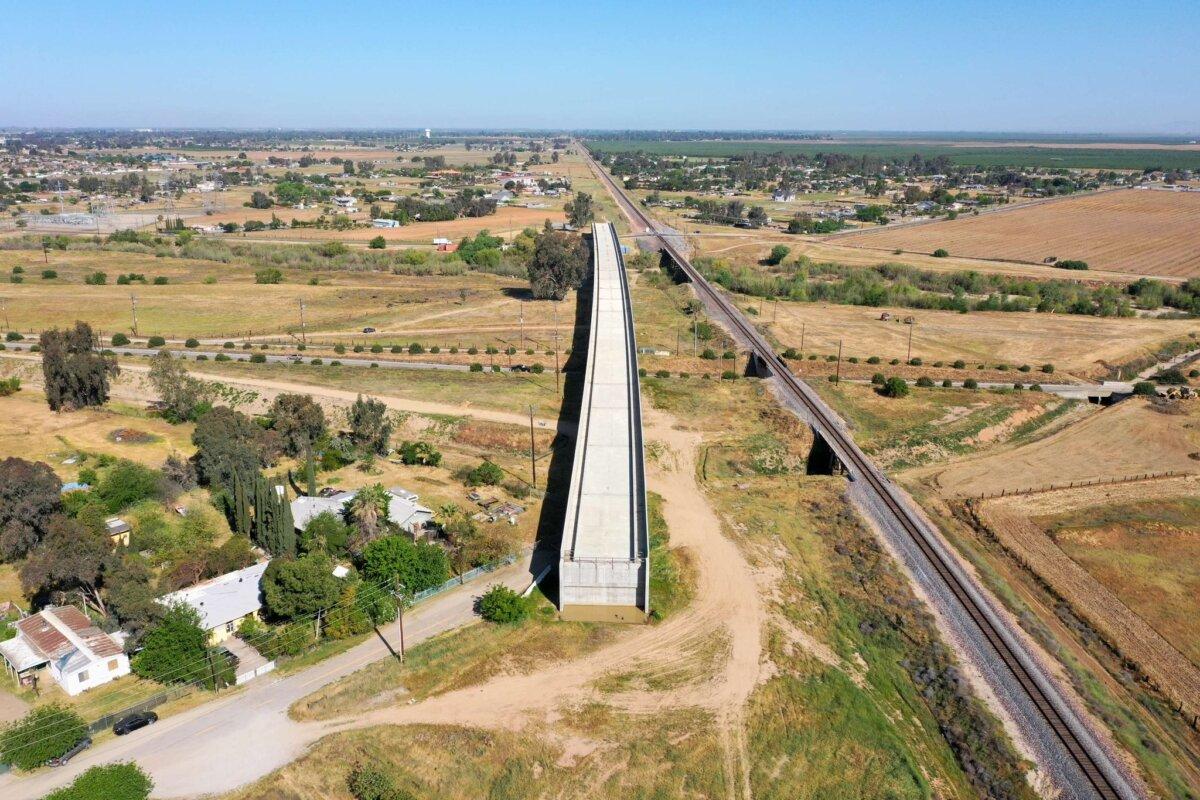 California's High Speed Rail Project announced the completion of a section of bridgework in Madera County in May 2023, as the first major milestone of the project's completion. (California High Speed Rail Authority)