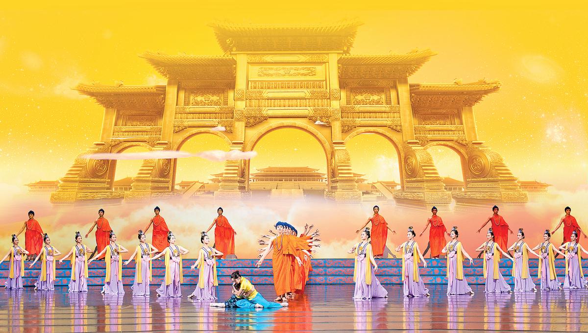 Shen Yun dancers perform a classical Chinese dance on stage. (Courtesy of Shen Yun Performing Arts)