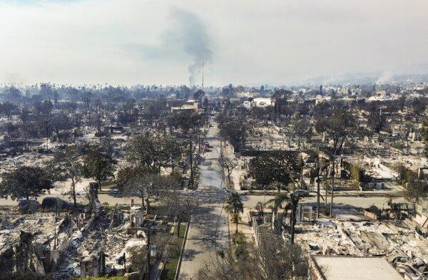 Destruction caused by the Palisades Fire north of Los Angeles on Jan. 9. (John Fredricks/The Epoch Times)