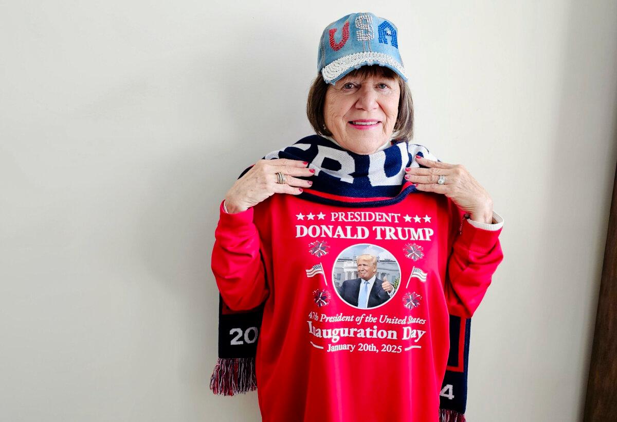 Rosemary Lassiter, 78, who lives near Akron, Ohio, displays some of her Inauguration Day apparel in advance of President-elect Donald Trump's swearing-in. (Courtesy of Rosemary Lassiter)