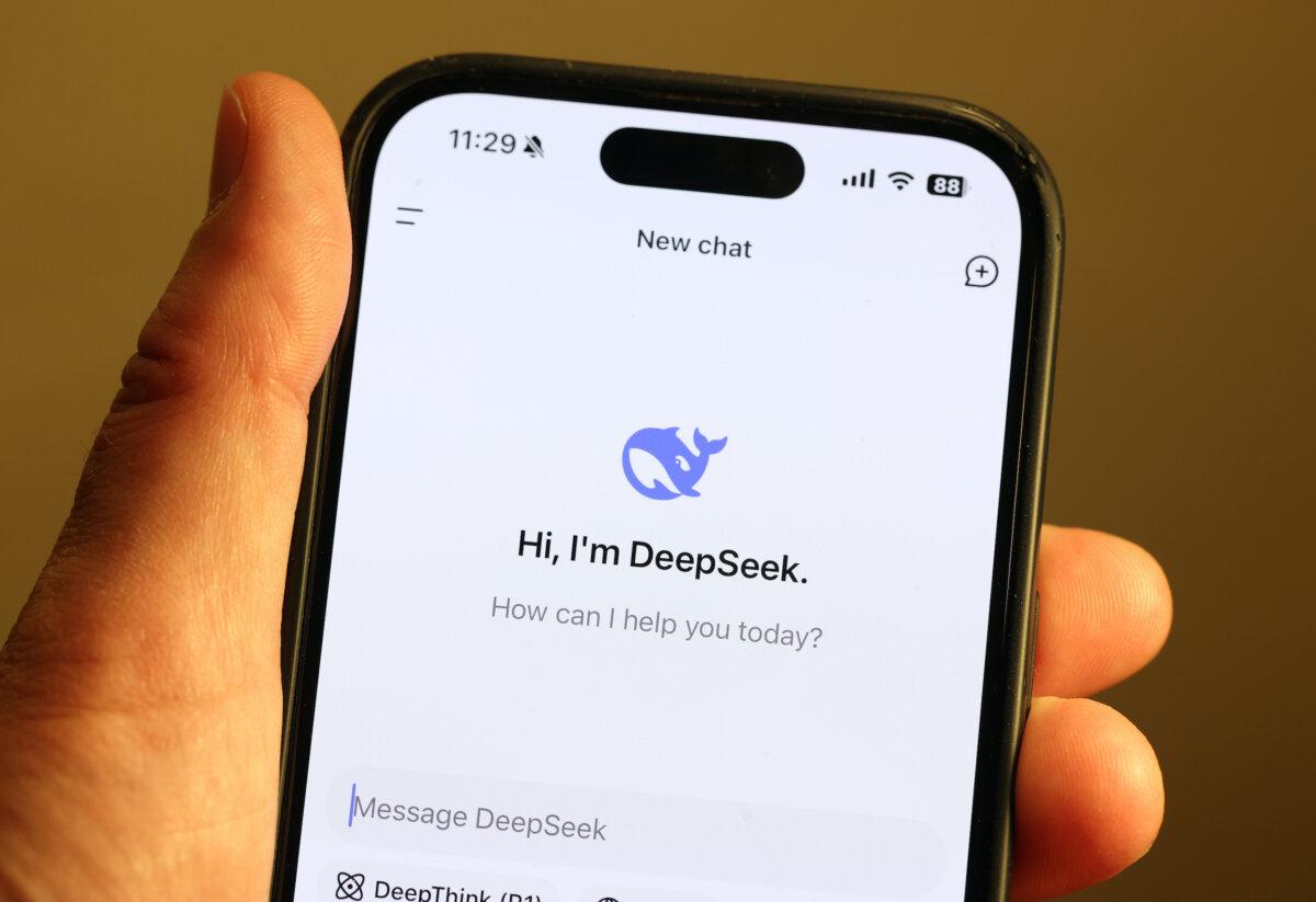 In this photo illustration, the DeepSeek app is displayed on an iPhone screen in San Anselmo, Calif., on Jan. 27, 2025. (Justin Sullivan/Getty Images)