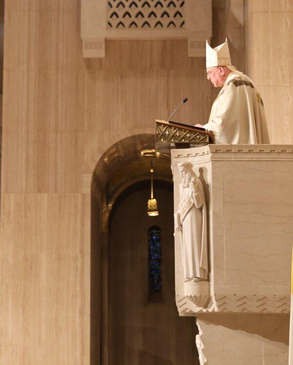 Archbishop Joseph Naumann of Kansas City, Kansas, speaks at the 2025 National March for Life vigil Mass, at the National Shrine of the Immaculate Conception in Washington on Jan. 23, 2025. (Photo courtesy of the Basilica of the National Shrine of the Immaculate Conception)