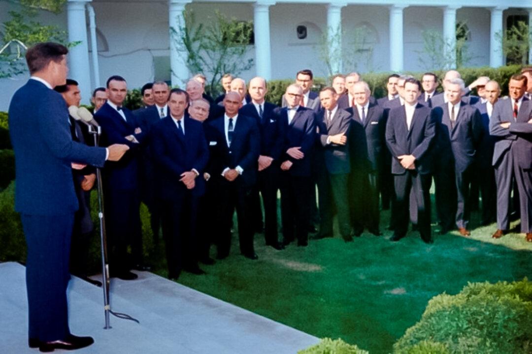 President John F. Kennedy speaks to USAID directors and deputy directors at the White House on June 8, 1962. (Robert Knudsen)