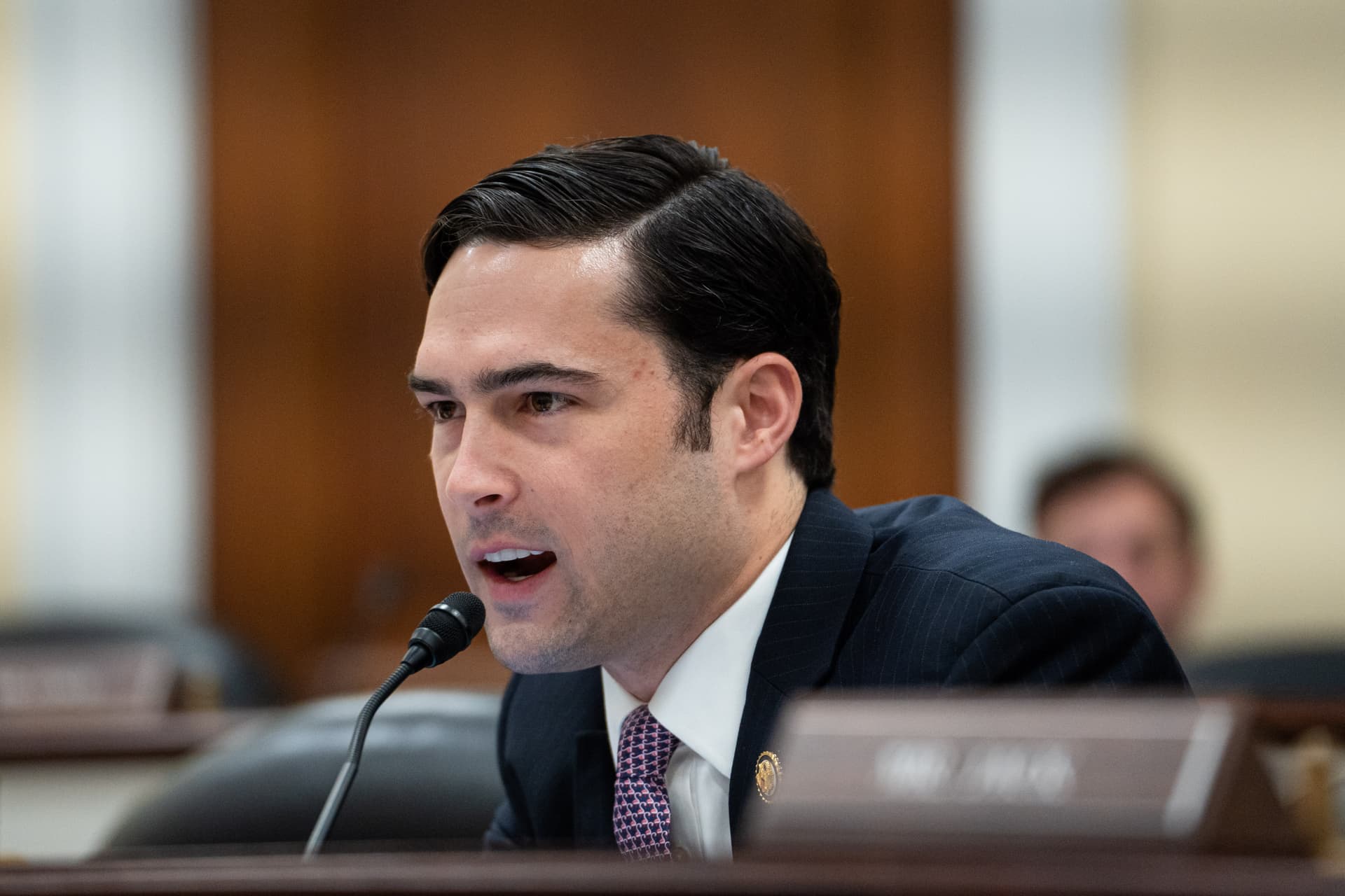 Rep. Brandon Gill (R-Texas) speaks at the Subcommittee on Delivering on Government Efficiency hearing in Washington on Feb. 12, 2025. (Madalina Vasiliu/The Epoch Times)