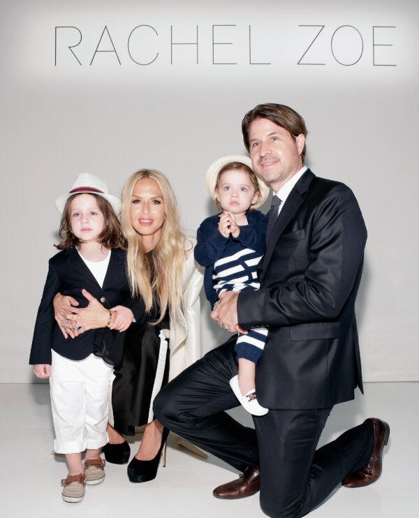 (L-R) Skyler Berman, Rachel Zoe, Kaius Berman, and Rodger Berman attend the Rachel Zoe Spring 2016 presentation during New York Fashion Week on Sept. 13, 2015. (JP Yim/Getty Images for NYFW: The Shows)