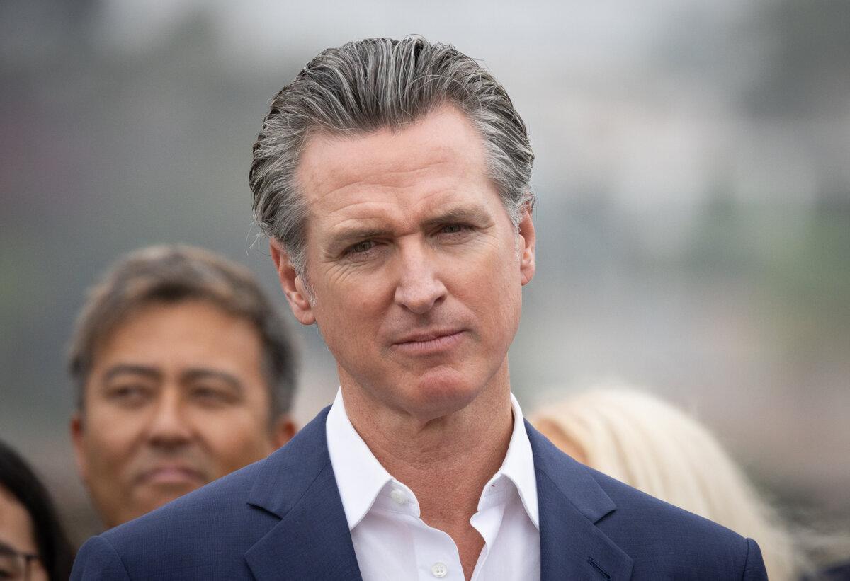 California Gov. Gavin Newsom speaks in Los Angeles on Sep. 25, 2024.  (John Fredricks/The Epoch Times)