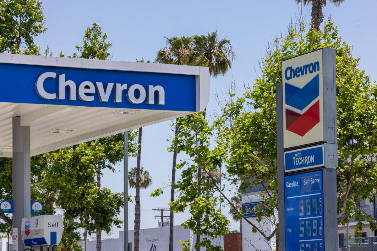 A Chevron gas station near Los Angeles on June 1, 2025. (John Fredricks/The Epoch Times)