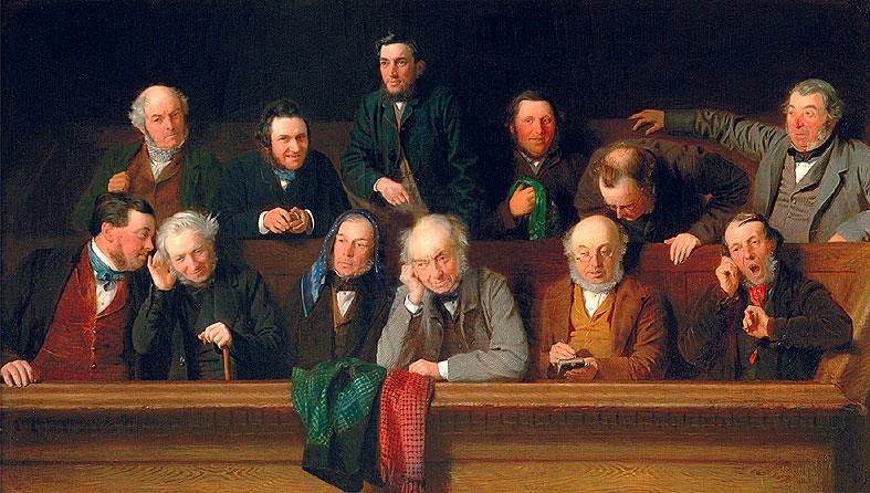 "The Jury," an 1861 painting by John Morgan of a British jury. (Public Domain)