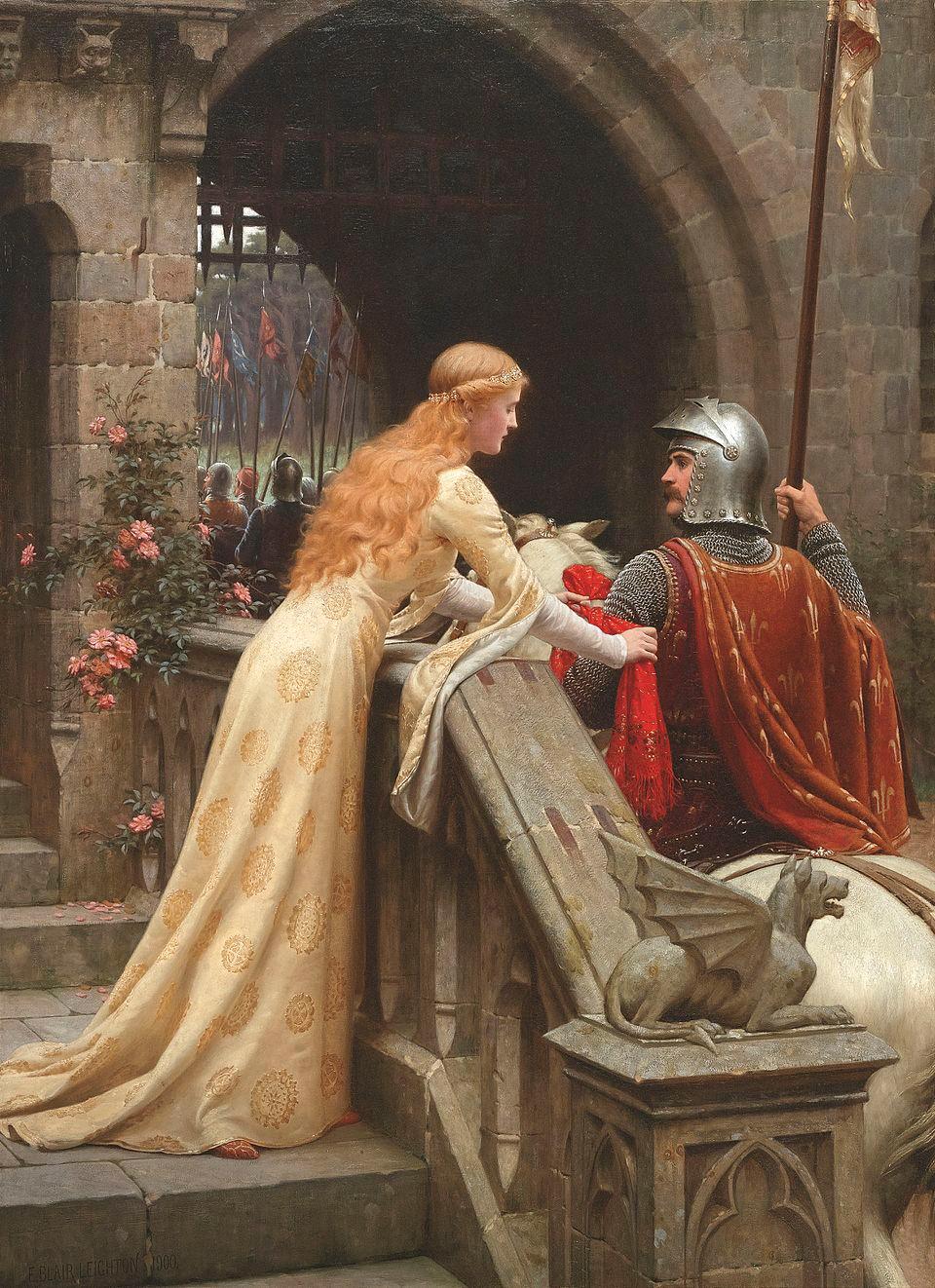 "God Speed!" 1900, by Edmund Leighton. Though the Medieval era had long since passed when this painting was created, the stories of courtly love and nobility had a lasting impact on European culture. (Public Domain)