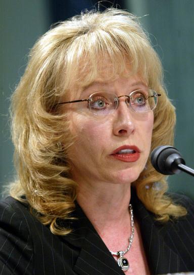 FBI Cyber Division Assistant Director Jana D. Monroe testifies during a hearing before the Senate Committee on Commerce, Science, and Transportation on Capitol Hill in Washington on May 20, 2004. (Alex Wong/Getty Images)