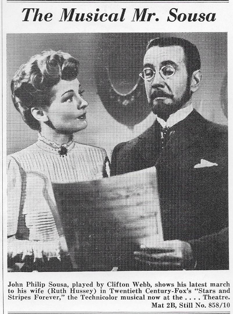Jennie (Ruth Hussey) and John Philip Sousa (Clifton Webb), in "Stars and Stripes Forever." (20th Century Fox)