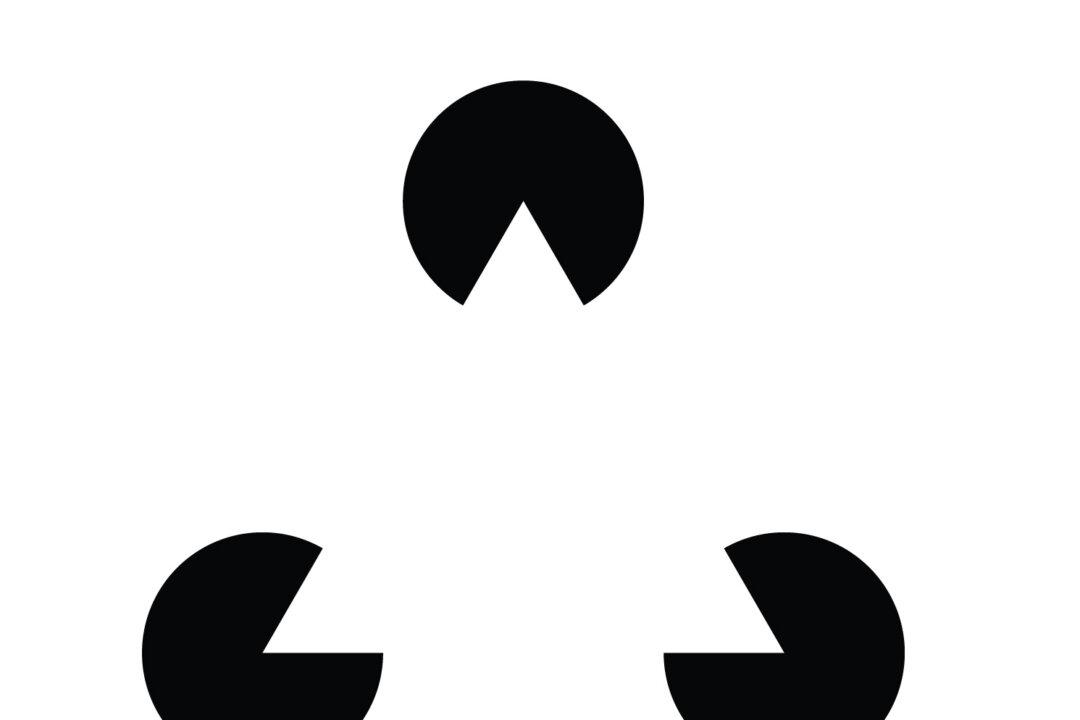 Your brain completes the triangle. This is Gestalt psychology, in which the mind organizes parts into patterns. (Illustration by The Epoch Times)