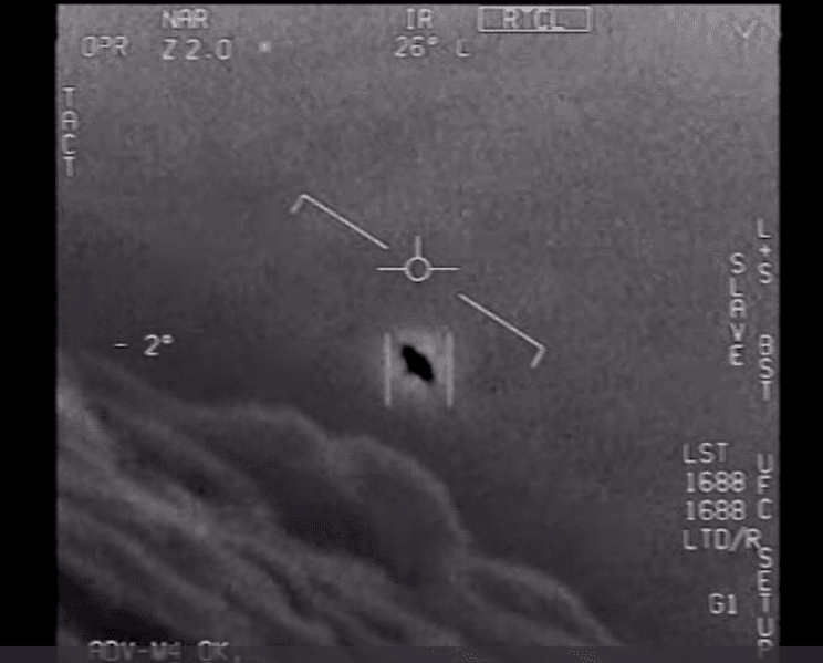 Screenshot of Navy image of UFO. (Public Domain)