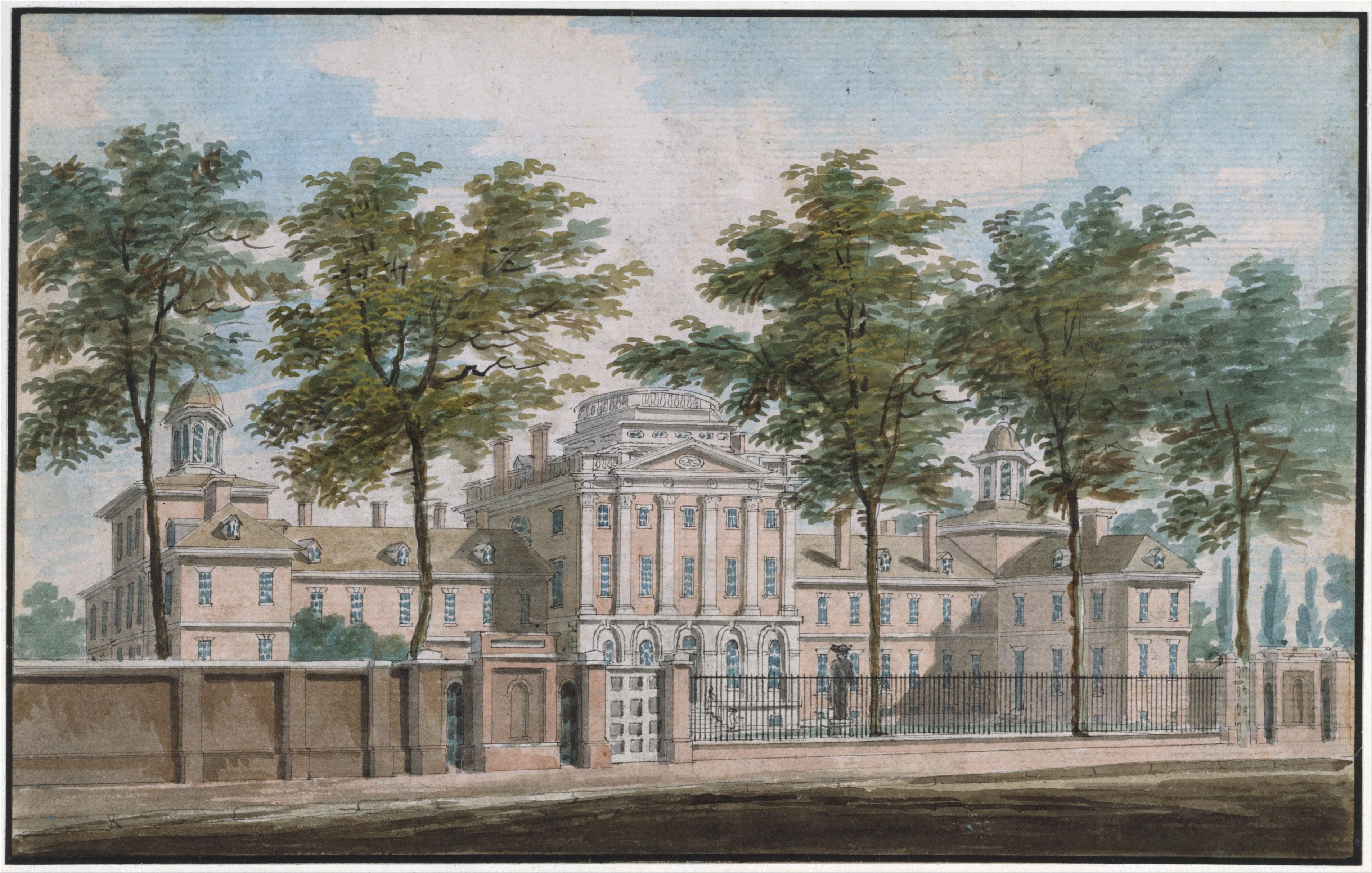 "The Pennsylvania Hospital, Philadelphia," circa 1811–1813, by Pavel Petrovich Svinin. The Metropolitan Museum of Art, New York City. (Public Domain)