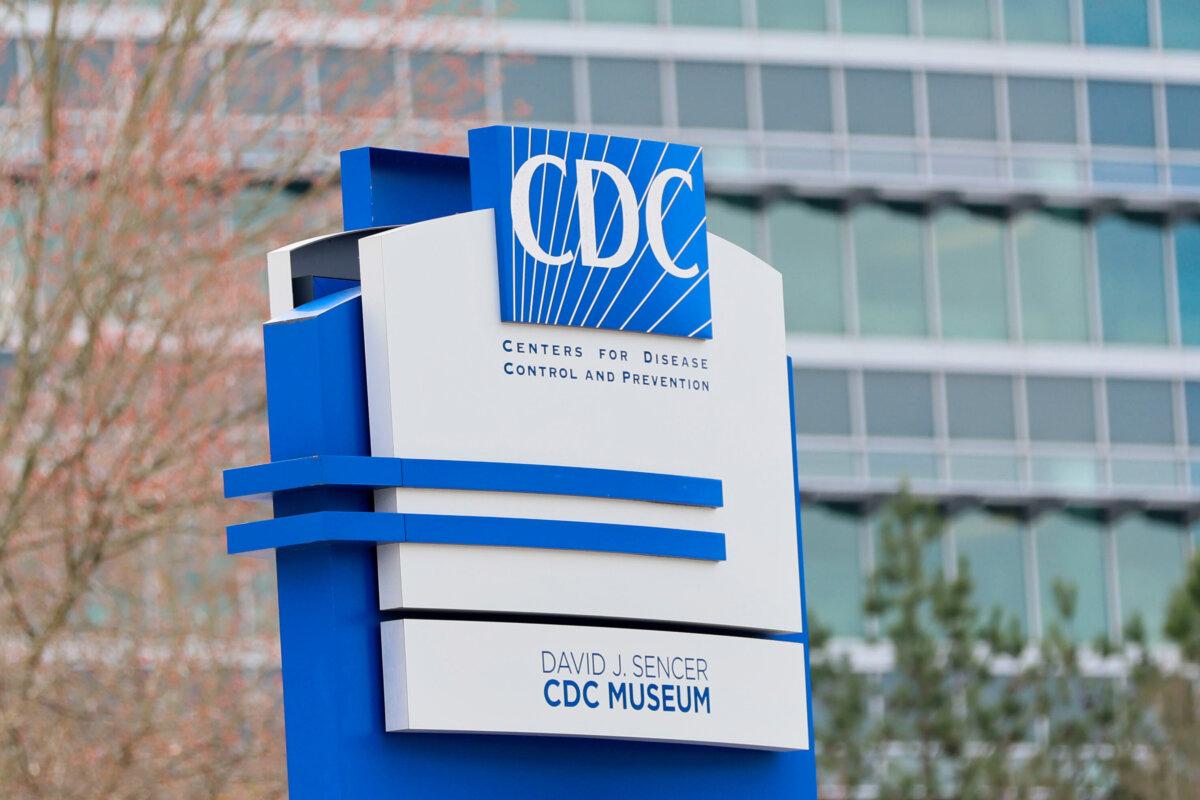 A sign with the CDC logo is displayed at the entrance to the agency's headquarters in Atlanta on March 2, 2025. (Miguel Martinez/Atlanta Journal-Constitution via AP)
