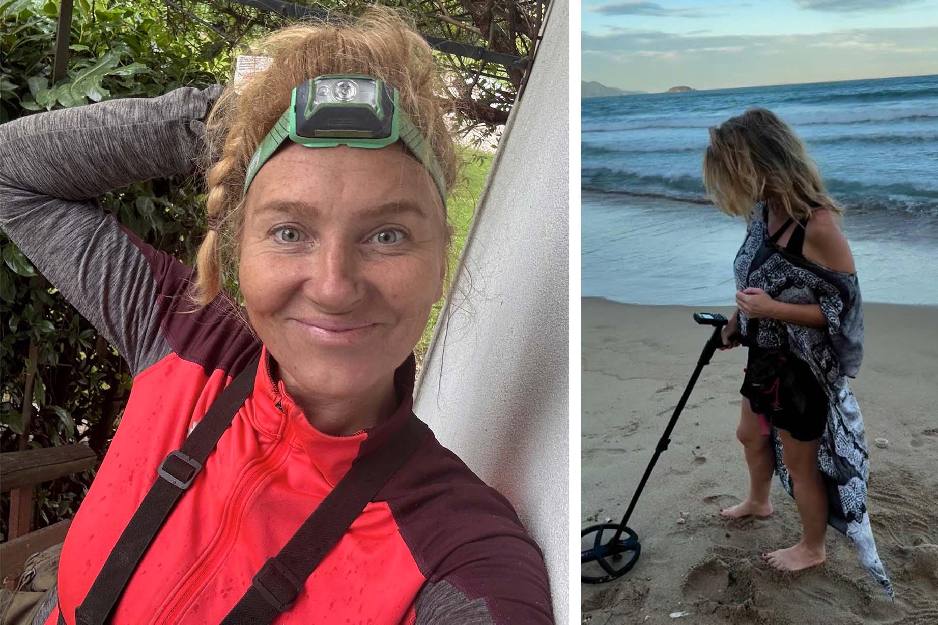 Gabriela Bernatova gets to work with her metal detector. (Courtesy of Gabriela Bernatova)