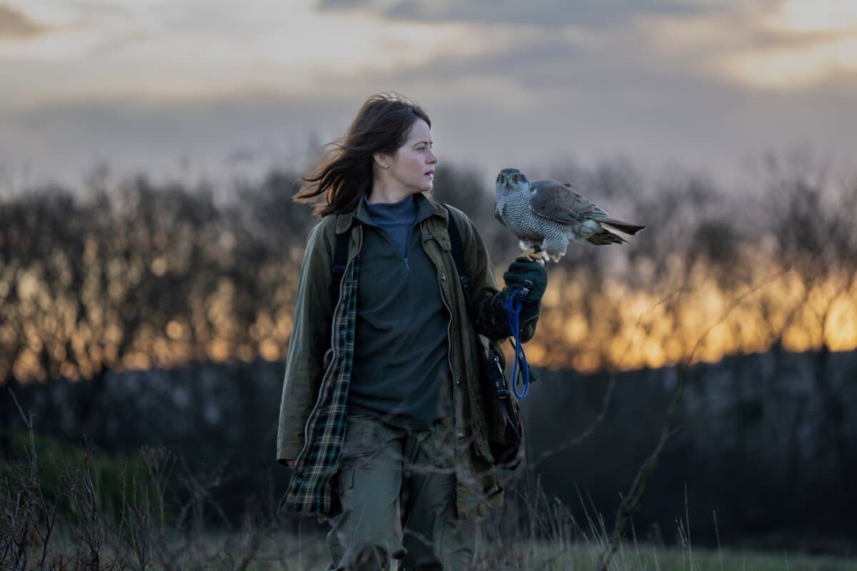 Helen Macdonald (Claire Foy), in “H Is for Hawk.” (Roadside Attractions/MovieStillsDB)
