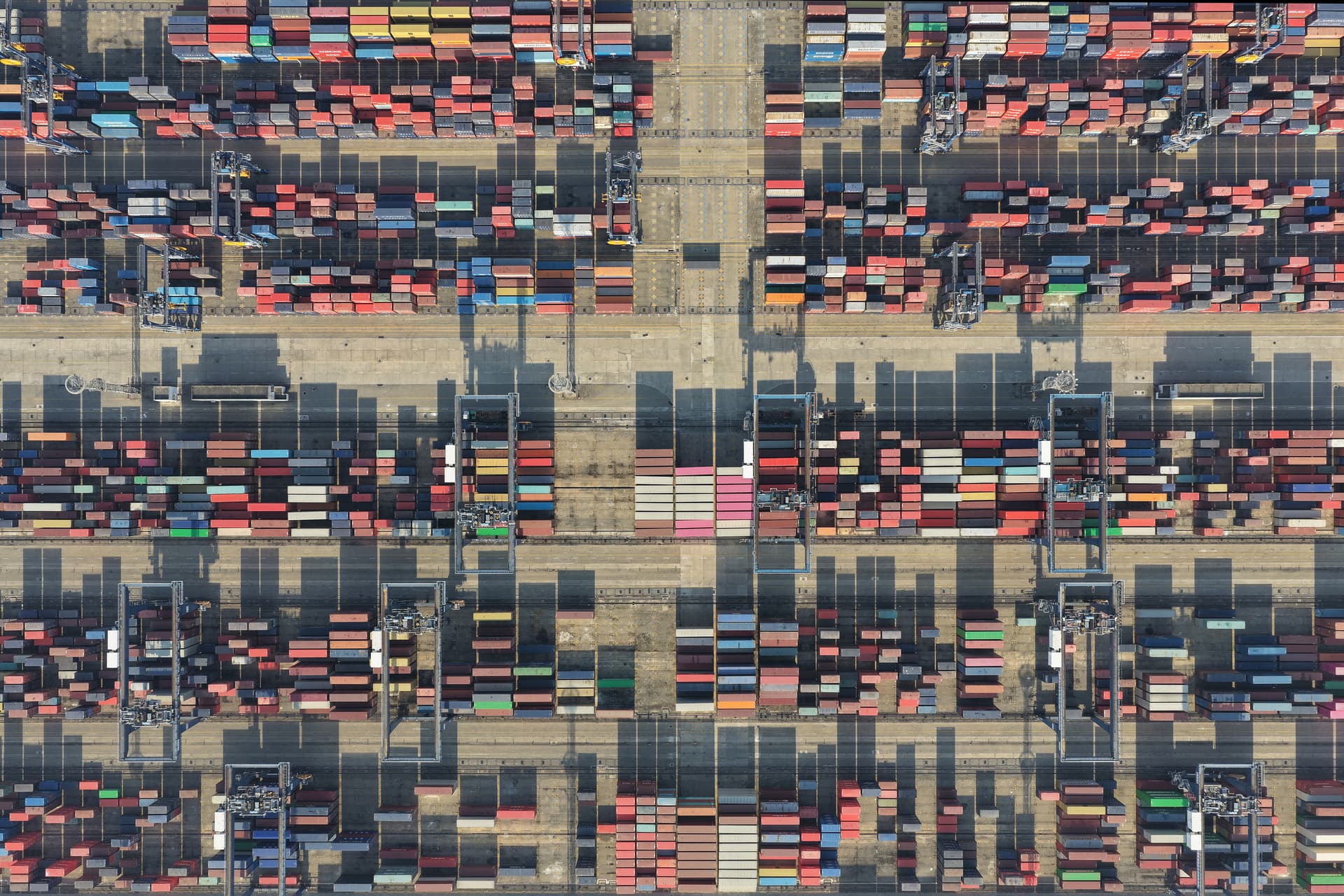 Containers at the Longtan port in Nanjing, Jiangsu Province, China, on Jan. 14, 2026. (AFP via Getty Images)