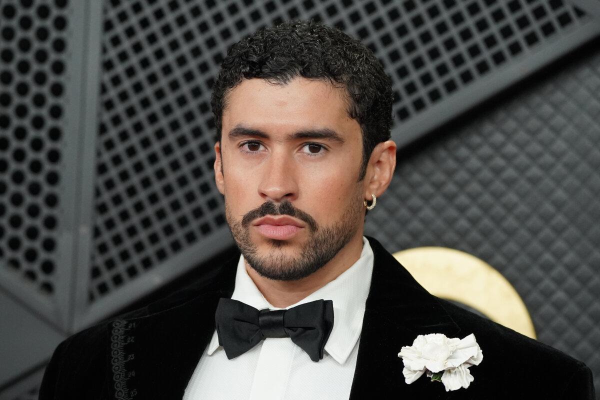 Bad Bunny arrives at the 68th annual Grammy Awards in Los Angeles on Feb. 1, 2026. (Jordan Strauss/Invision/AP)