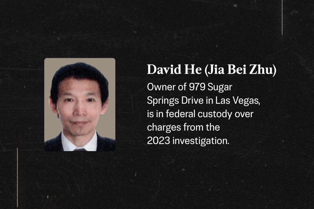 Jia Bei Zhu, also known as Jesse Zhu and Qiang “David” He, is considered by authorities as the No. 1 suspect in the Las Vegas state criminal investigation. (Screenshot via The Epoch Times, The Select Committee on the CCP)