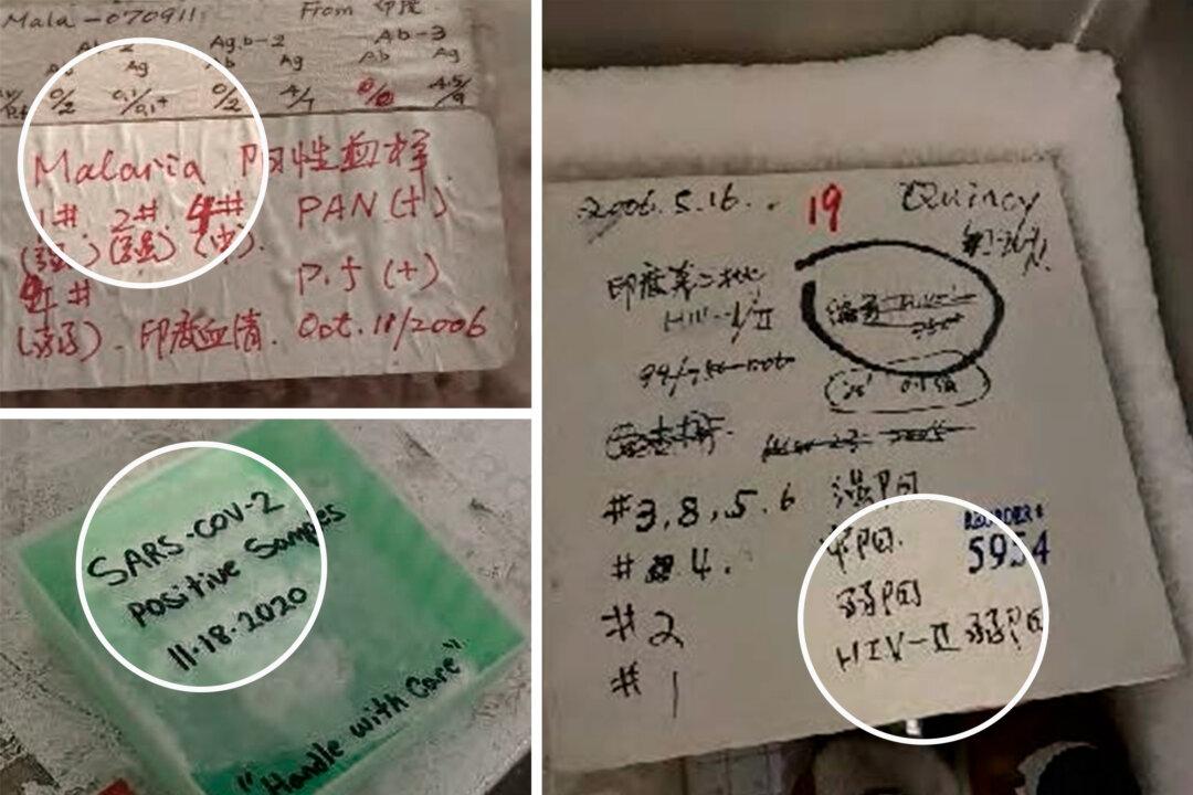 Biological hazards were found at an illegal biolab at 850 I Street in Reedley, Calif., in December 2022. (Screenshot via The Epoch Times, The Select Committee on the CCP)