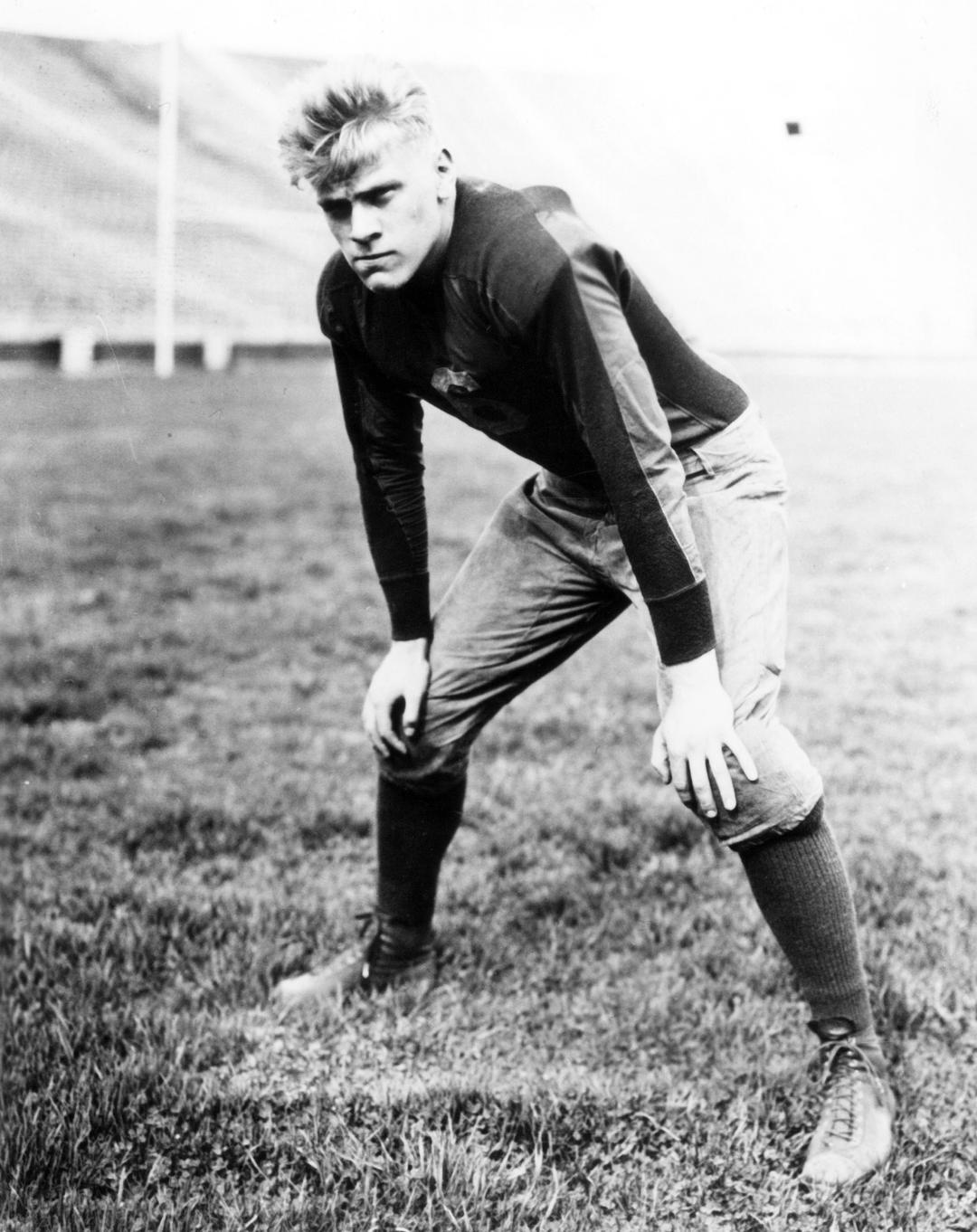 Gerald Ford playing for the University of Michigan Wolverines in 1934. (Michigan University/Getty Images)