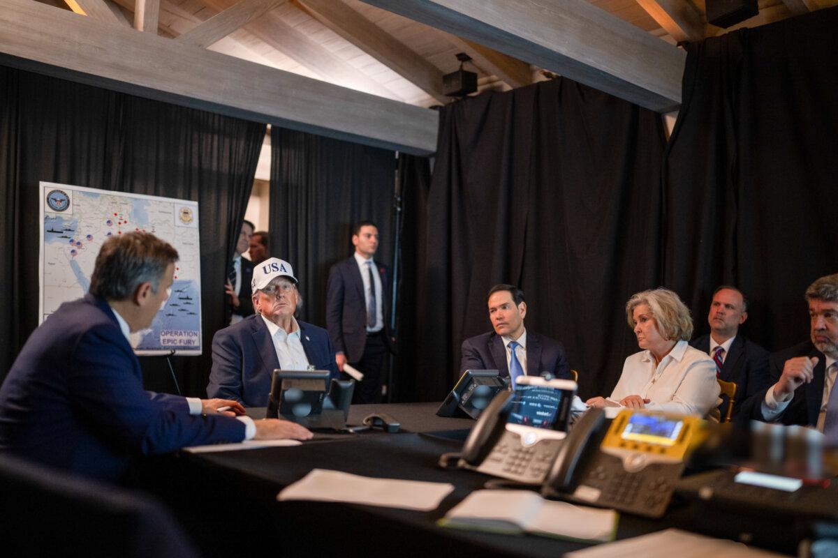 President Donald J. Trump Monitors U.S. Military Operations in Iran: Operation Epic Fury, on Feb. 28, 2026. (White House)