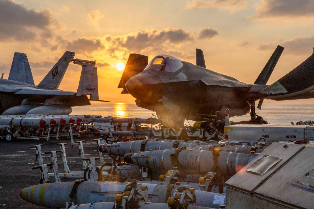 An F-35C Lightning II, attached to Marine Fighter Attack Squadron (VMFA) 314, is staged for flight operations on the flight deck of Nimitz-class aircraft carrier USS Abraham Lincoln (CVN 72) in support of Operation Epic Fury, on Mar. 3, 2026. (U.S. Navy)