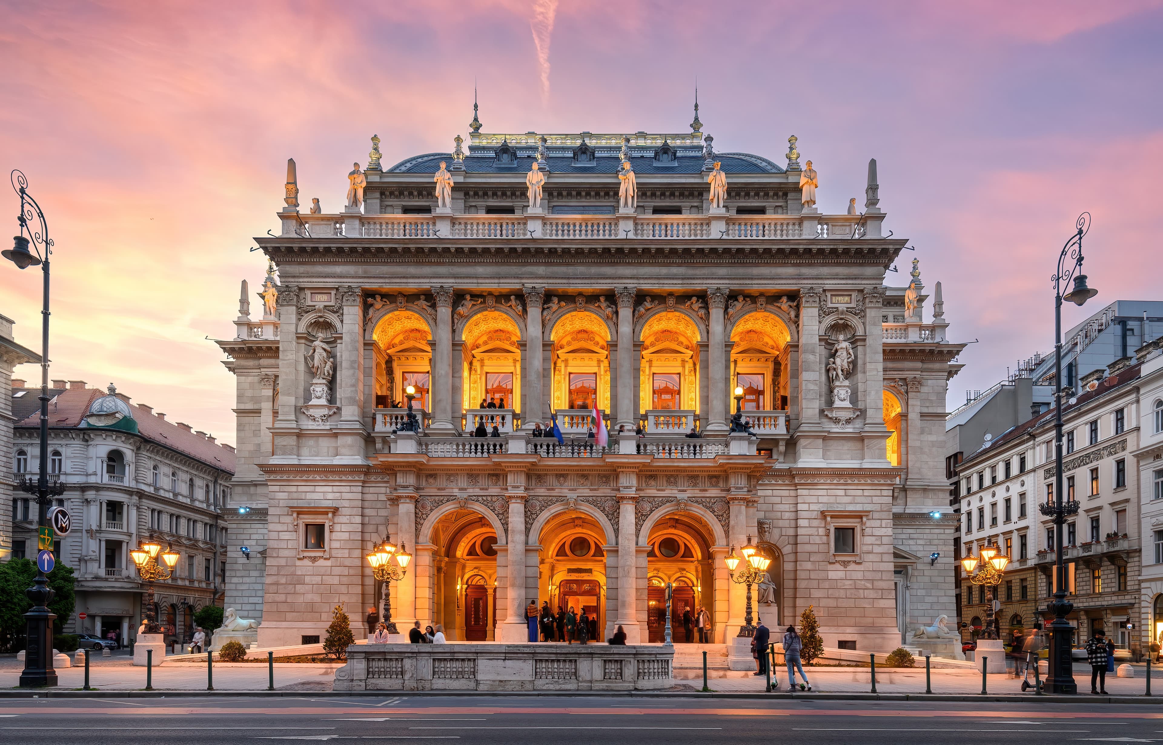 The Hungarian State Opera House has the plethora of sculptures adorning it that represent notable composers and musicians, those who helped strengthen the soul through beauty. (Mitzo/Shutterstock)