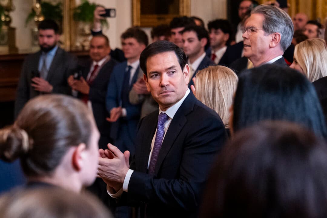 Secretary of State Marco Rubio attends an event with Inter Miami CF at the White House on March 5, 2026. (Madalina Kilroy/The Epoch Times)