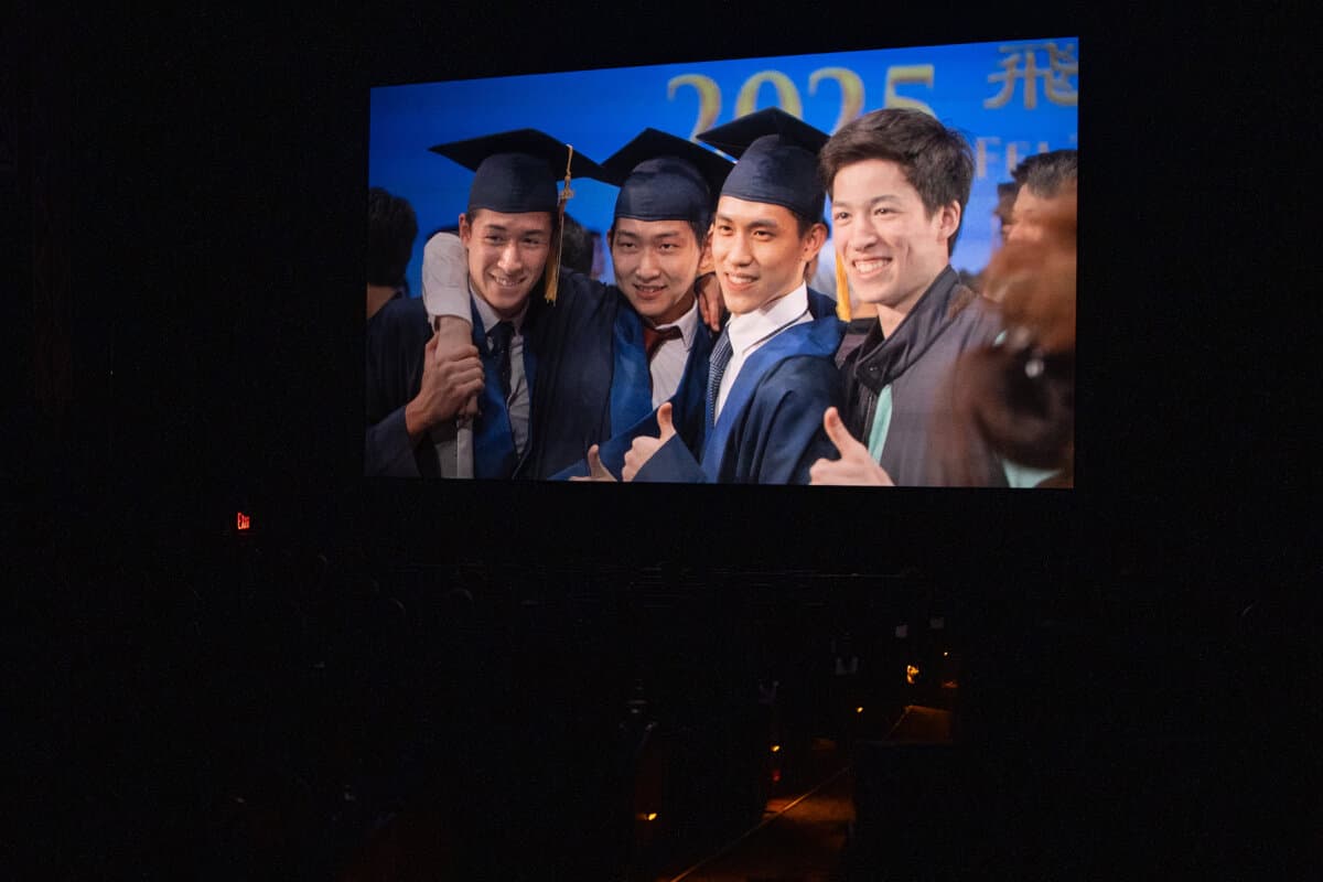 The Browde brothers Jesse (R) and Lucas (L) in "Unbroken: The Untold Story of Shen Yun" at its world premiere at the AMC Lincoln Square movie theater in New York City on March 24, 2026. (Samira Bouaou/The Epoch Times)
