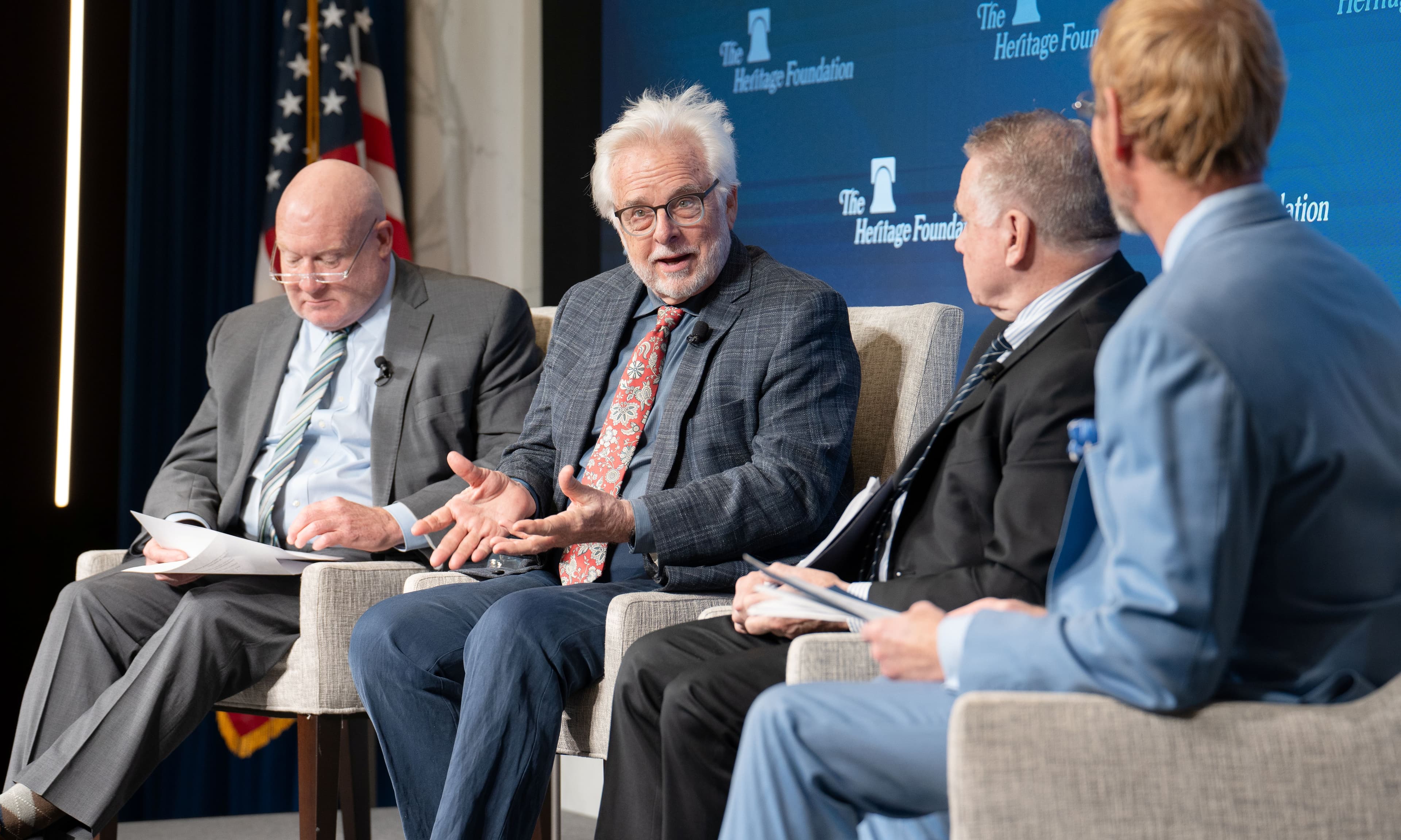 Wesley Smith (C) discusses the Chinese communist regime's system of forced organ harvesting, at a Heritage Foundation event in Washington on April 7, 2026. (Irene Luo/The Epoch Times)