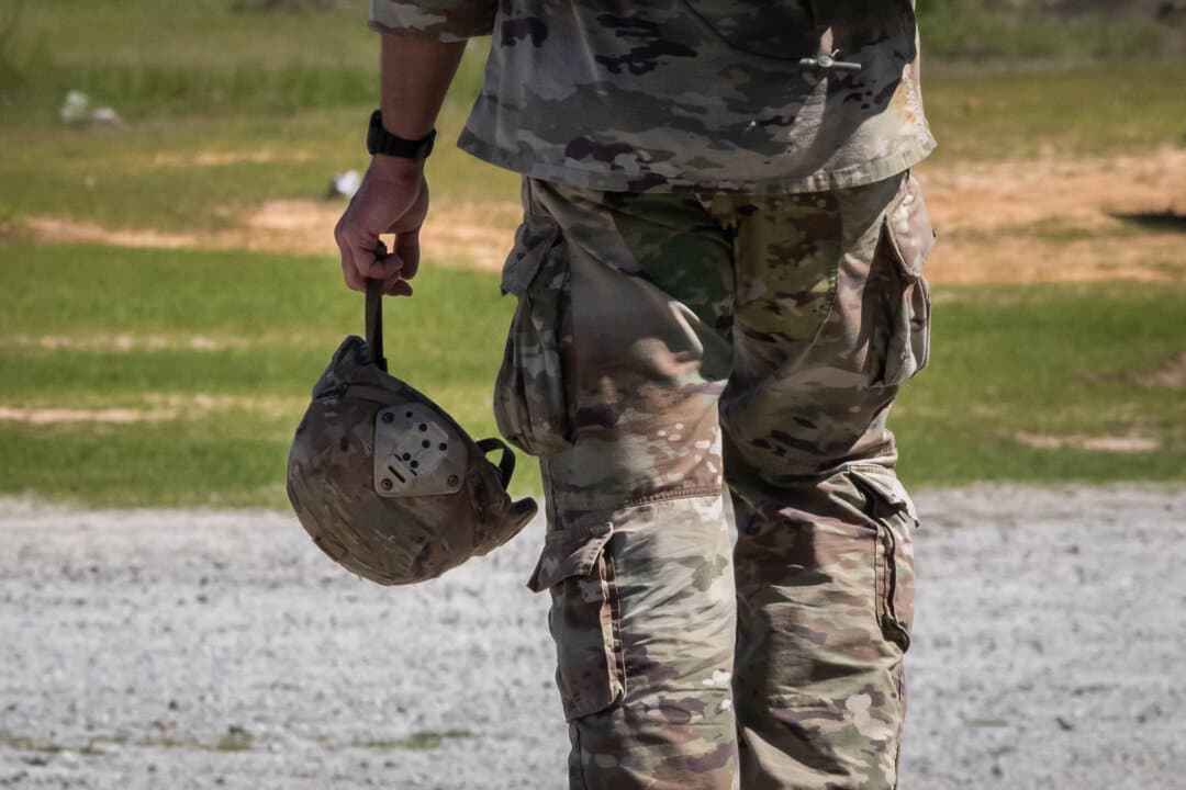 United States Army Rangers participate in combat exercises at Fort Benning, Ga., on April 10, 2026. (John Fredricks/The Epoch Times)