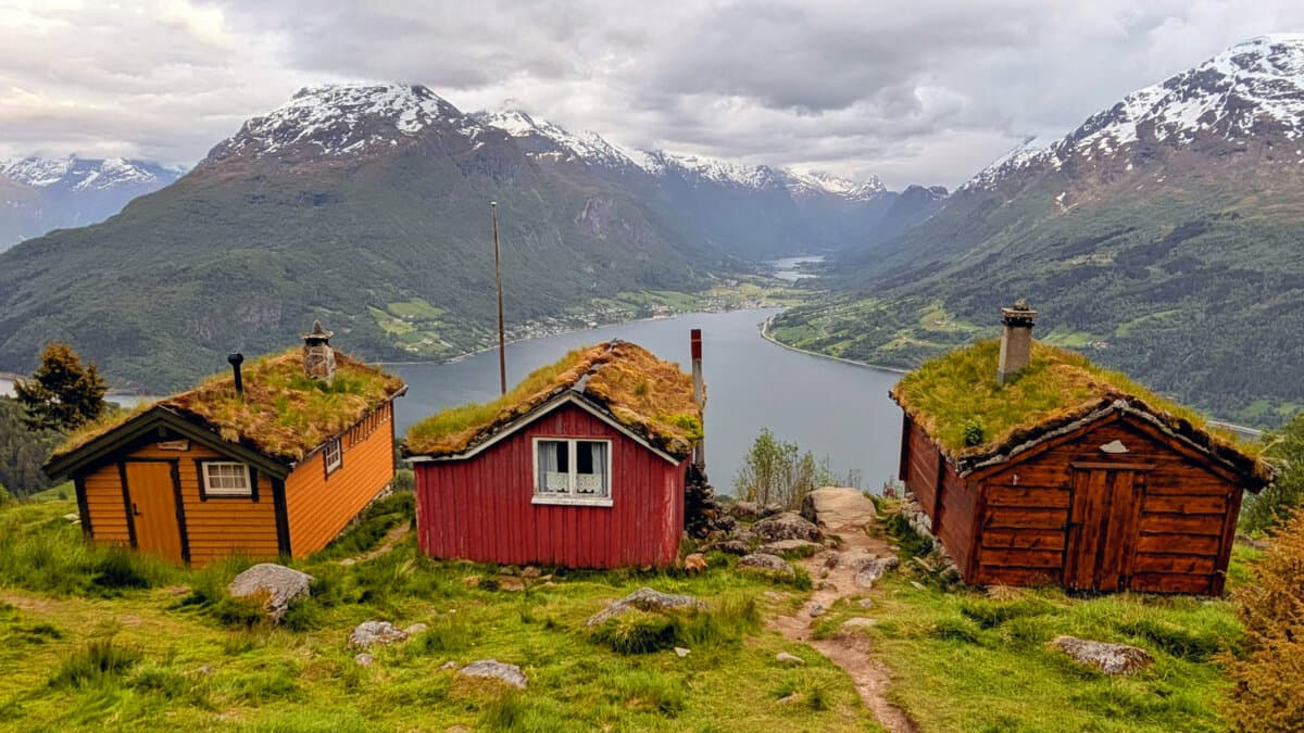 Rakssetra is a group of tiny sod-roofed cabins in a mountainside meadow with a view of Nordfjord, near Stryn, Norway. (Simon Peter Groebner/The Minnesota Star Tribune/TNS)