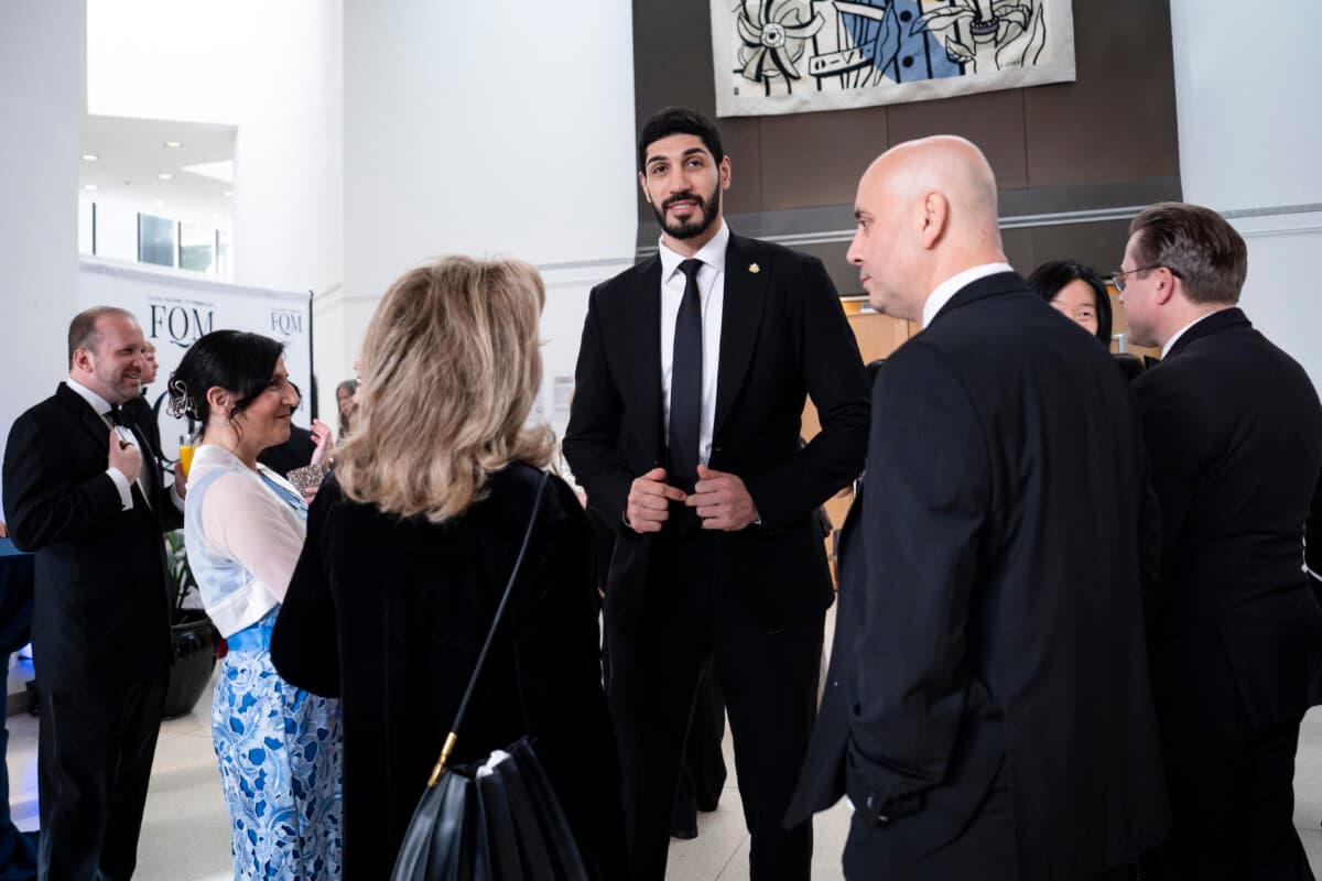 Enes Kanter Freedom attends a French Quarter Magazine (FQM) event the French Embassy in Washington on April 20, 2026. (Madalina Kilroy / The Epoch Times)