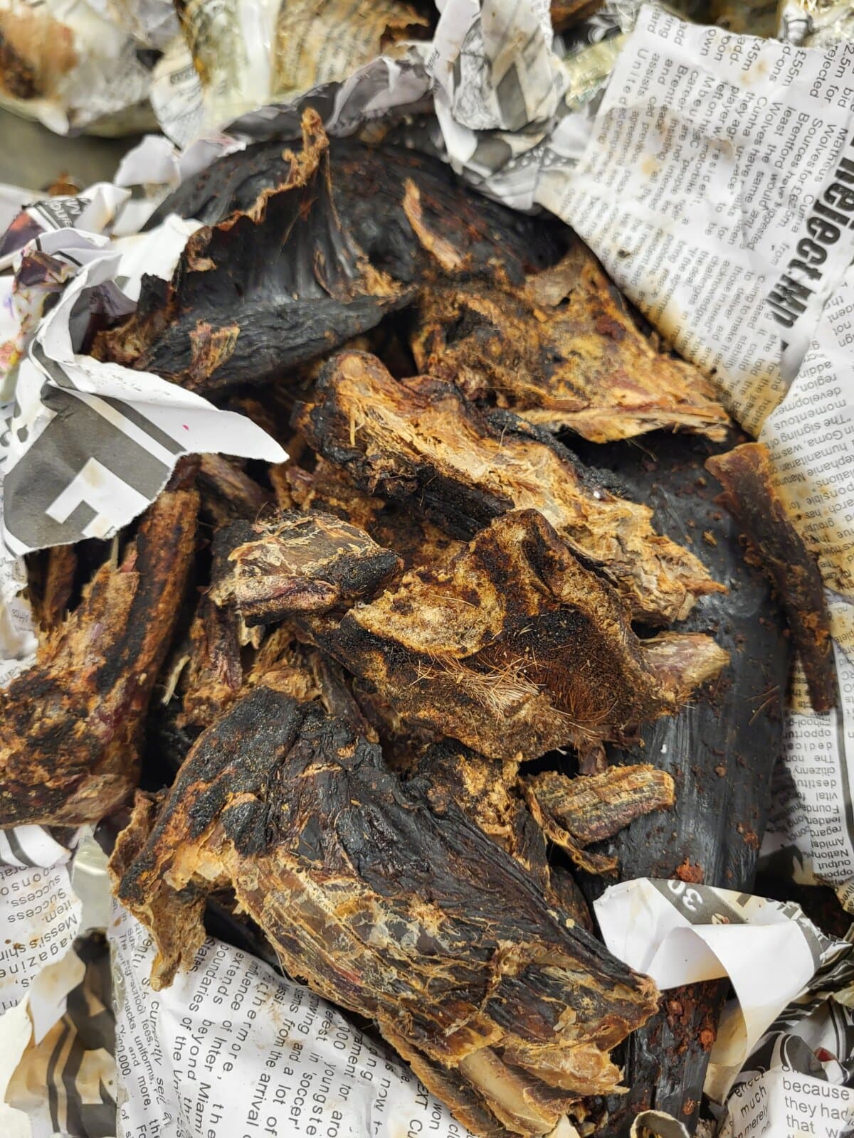 U.S. Customs and Border Protection discovered more than 100 pounds of meat in a Liberian traveler's luggage. The prohibited contraband was seized at Chicago O'Hare International Airport on April 11, 2026. (U.S. Customs and Border Protection)