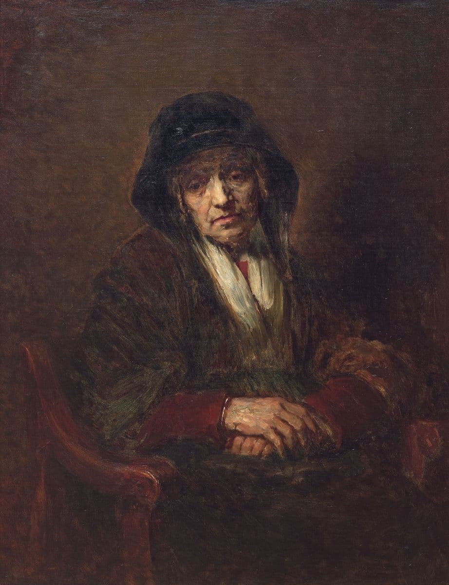 A portrait of an old woman, early 1870s, by Ilya Repin after Rembrandt. State Hermitage Museum, St. Petersburg, Russia. (Public Domain)