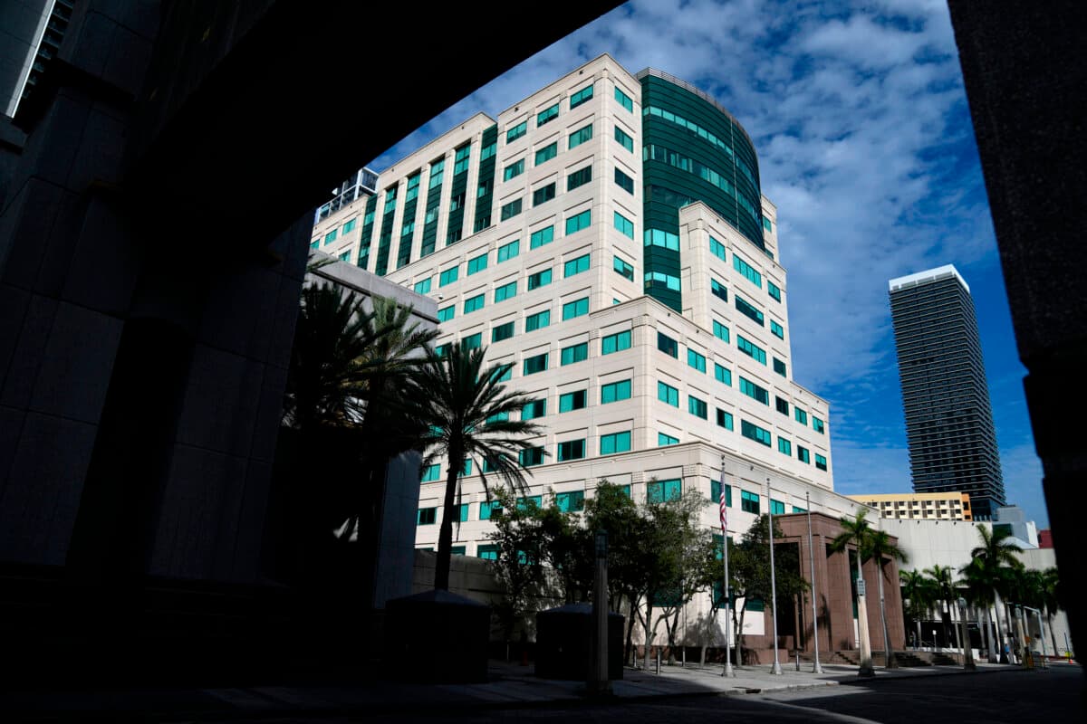 The James Lawrence King Federal Justice Building in Miami on Dec. 4, 2023. (Rebecca Blackwell/AP Photo)