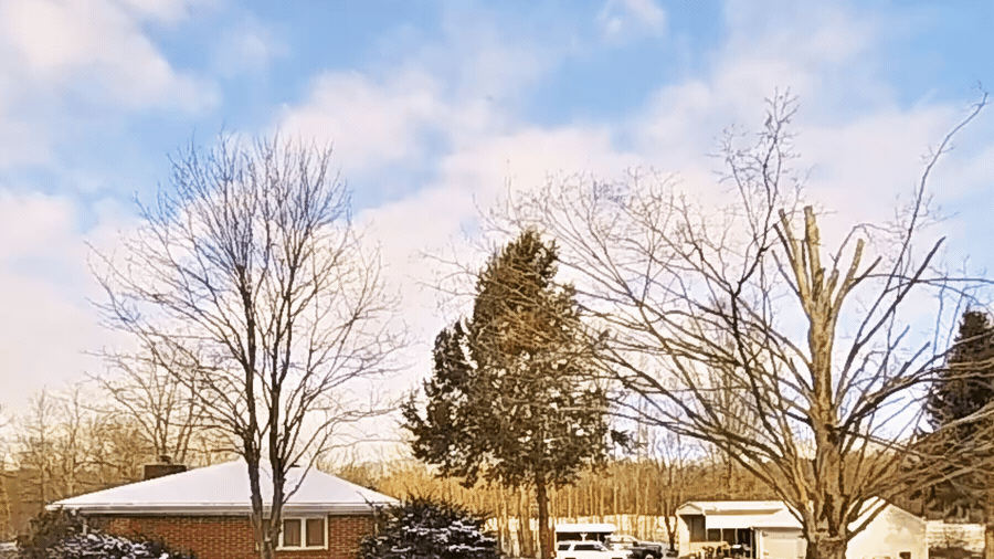 (Left) A fireball in Kennerdell, Pa., on March 17, 2026. (Right) A home security camera captured a fireball in Ravenna, Ohio, on March 17, 2026. (Courtesy of Jeff Campbell, David Hamann/American Meteor Society)